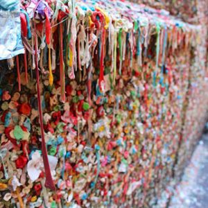 全球最恶心景点：西雅图“口香糖之墙”吸引众多游客