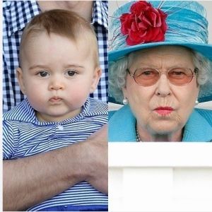 英乔治小王子与超长待机女王经典表情对比图 萌翻网友