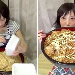 怎么吃都不胖!日本女子3分20秒吃完3.9公斤炒面