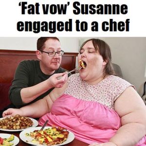 美国340公斤胖女与70公斤厨师结婚 向首胖的目标前进